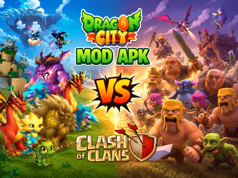 Dragon City MOD APK vs Clash of Clans